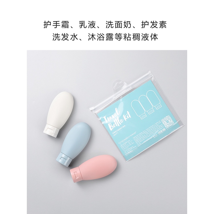 Set 3 Chai Chiết Sữa Tắm Du Lịch Màu Pastel