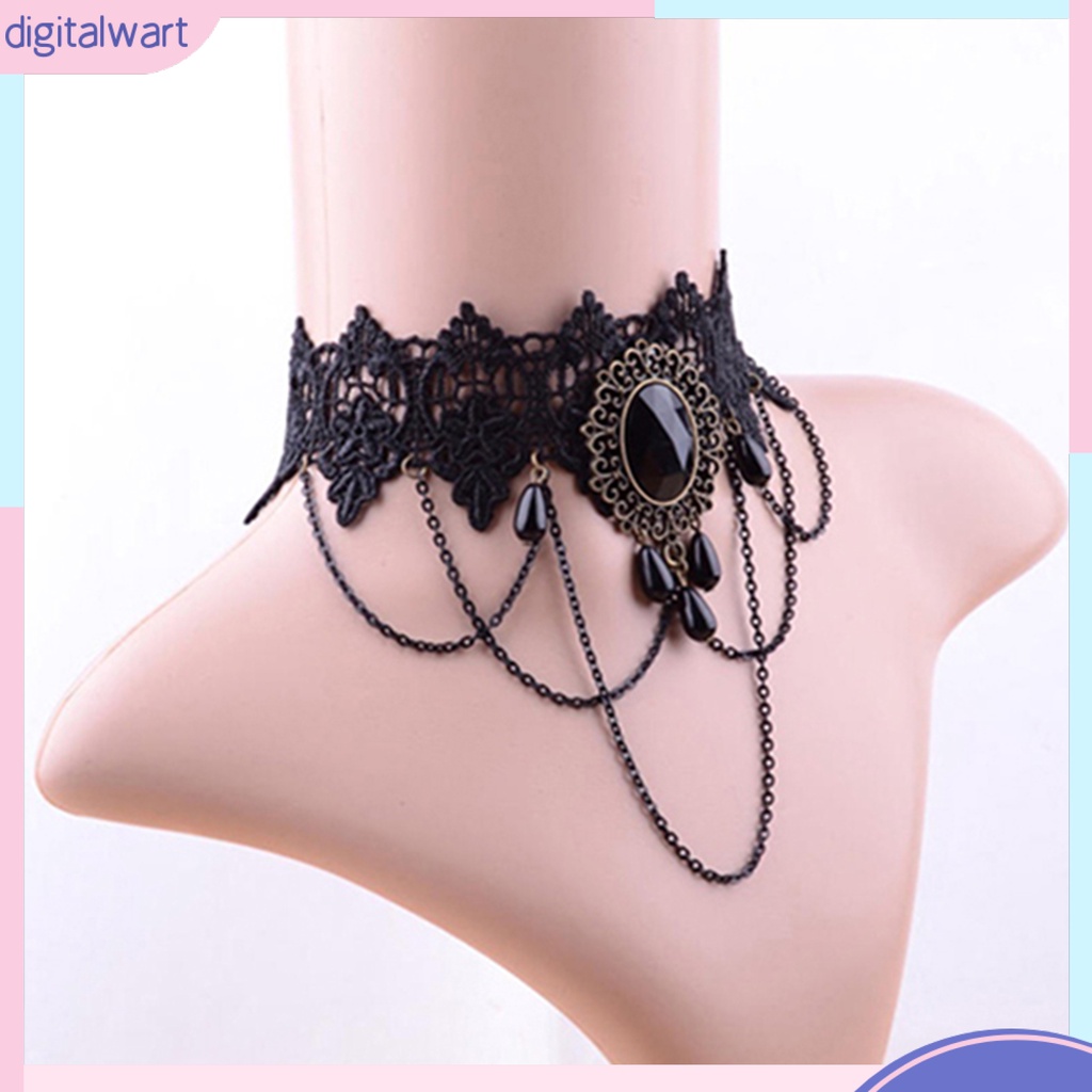 Vòng cổ choker đính đá phong cách thời trang cổ điển cho nữ