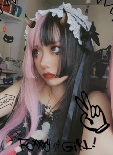 wig mix 2 màu đen hồng