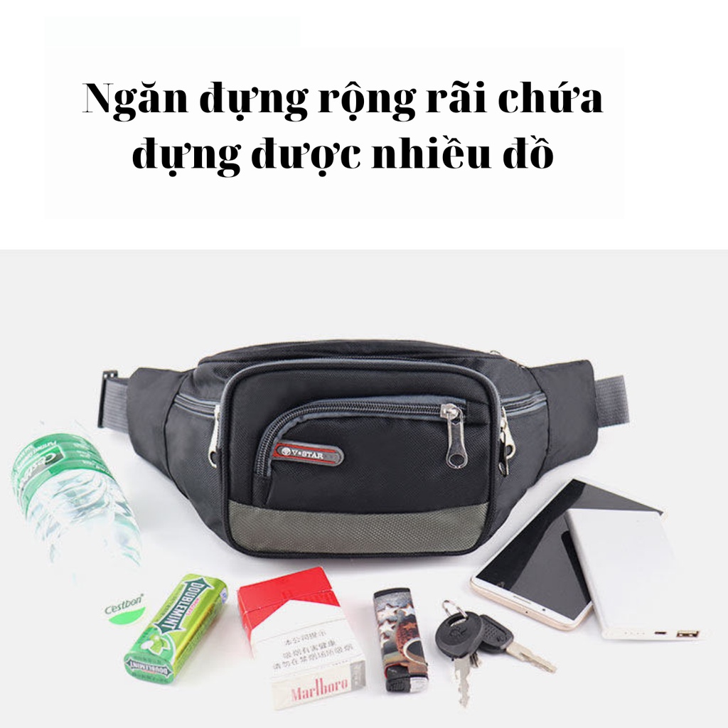 Túi Đeo Bụng Cao Cấp Vstar, Túi Đeo Hông Bao Tử Đeo Chéo Nhiều Ngăn Chống Nước