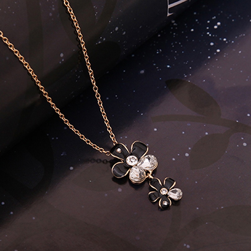 Bộ Trang Sức Đính Đá Hình Hoa Thanh Lịch Dành Cho Nữ