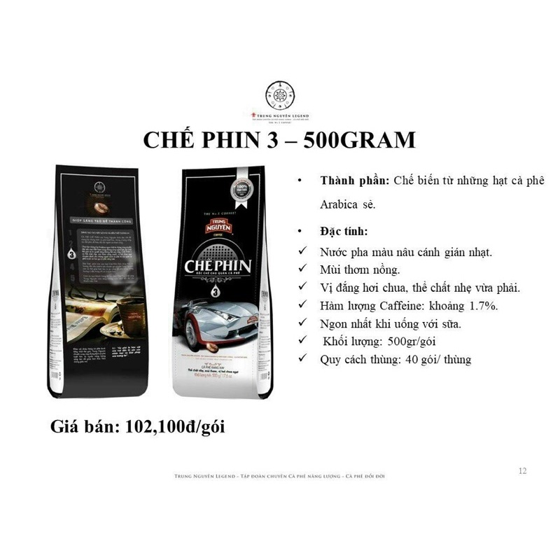 Cà phê Trung Nguyên rang xay Chế Phin 1 - 2 - 3 - 4 - 5 (500g/ gói) - pha phin