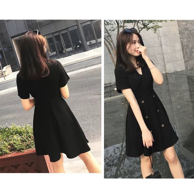 {order 5-7 ngày} bigsize Váy cổ vest 6 cúc dọc basic đơn giản thanh lịch | BigBuy360 - bigbuy360.vn