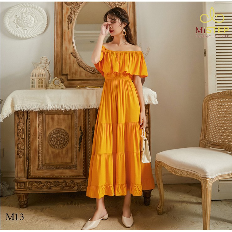 Đầm Maxi Vàng Cho Người Béo