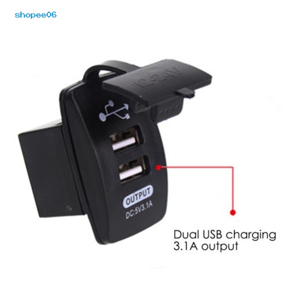 Ổ Cắm Sạc USB Hai Cổng Chống Thấm Nước Thông Dụng Cho Xe Máy/Xe Hơi