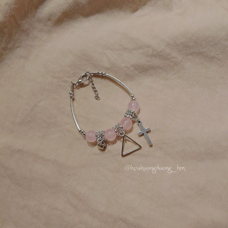 SET NGUYÊN LIỆU DIY tự làm vòng tay vòng chân handmade đá bọt tuyết, mã não, omber kiểu dáng nữ tính