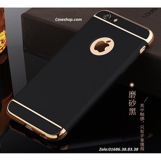 ôp 3 mảnh nhựa bóng đầu iphone 6plus /6s plus (đen)