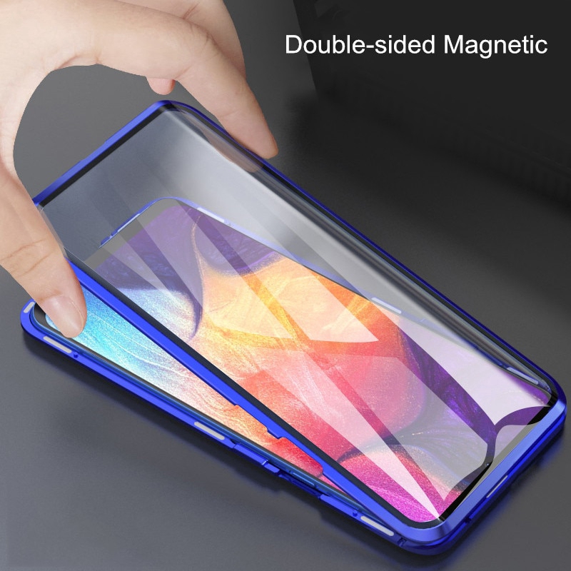 Ốp điện thoại 2 mặt kính cường lực từ tính chất lượng cao cho Samsung Galaxy A51 A71