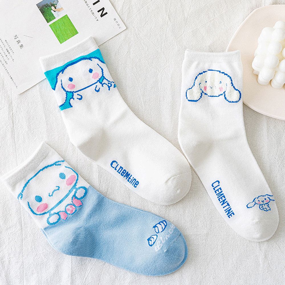 Vớ cotton thoáng khí in họa tiết cún dễ thương phong cách harajuku thời trang cho nữ