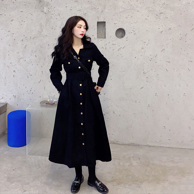 Đầm Ielgy dáng chữ A ôm eo phối hàng nút xinh xắn thời trang cho bạn gái