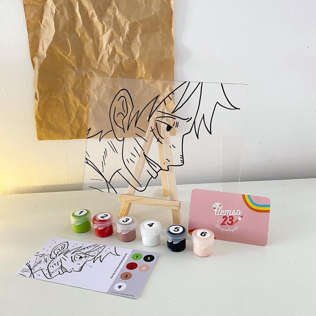 KIT tranh kính tô màu số theo ẢNH YÊU CẦU quà tặng trang trí