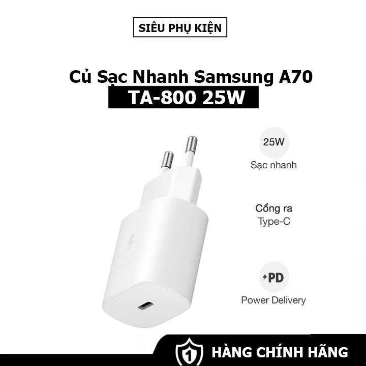Củ sạc Samsung A70 25w - Chính hãng
