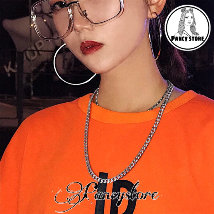 dây chuyền vòng cổ dây xích và ngôi sao titan Unisex nam nữ