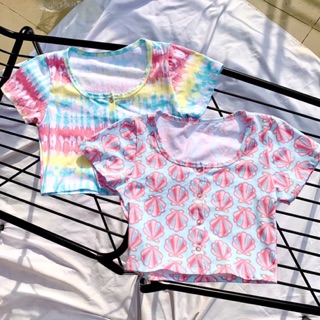 Áo croptop thun borip nút bấm ( HÌNH THẬT )