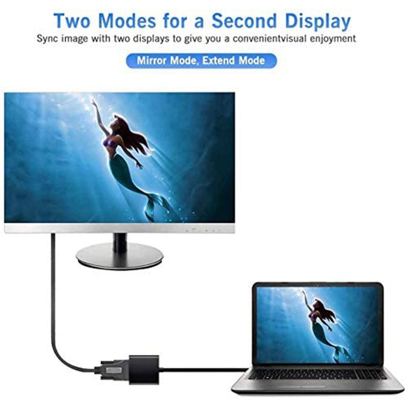 Bộ Chuyển Đổi Video Usb 3.0 Sang Vga 1080p Cho Windows 7 / 8 / 8.1 / 10 Laptop Pc