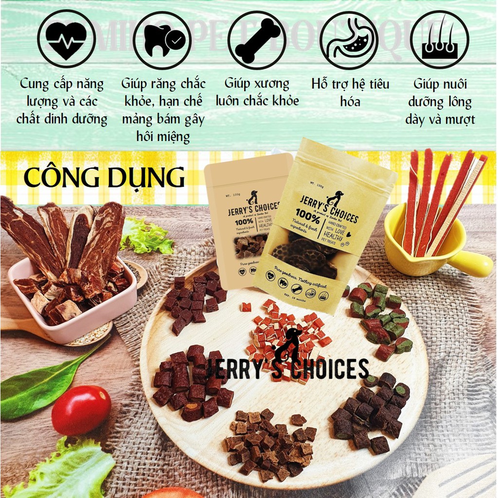 Bánh thưởng cho chó Jerry's Choices (100gr/túi) thức ăn cho chó