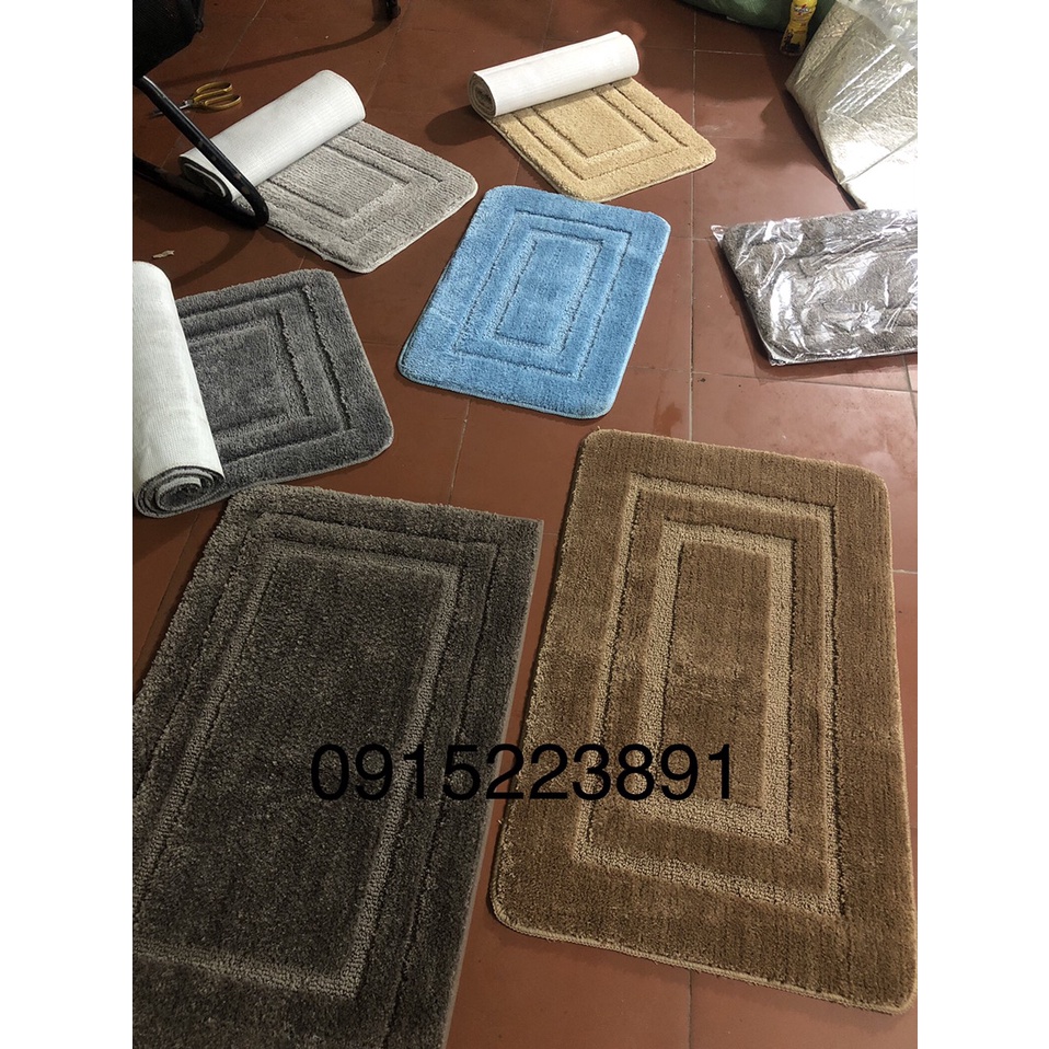 Thảm chùi chân 1 màu Cao Cấp và sang trọng - kết hơp sợi nen siêu thấm hút kt 40x60,50x70 và 50x120cm