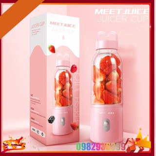 Máy Xay Sinh Tố Cầm Tay Mini MeetJuice, Máy Xay Đa Năng 4 Lưỡi Công Suất Lớn, Xay Đồ Ăn Đồ Uống Healthy Tiện Lợi