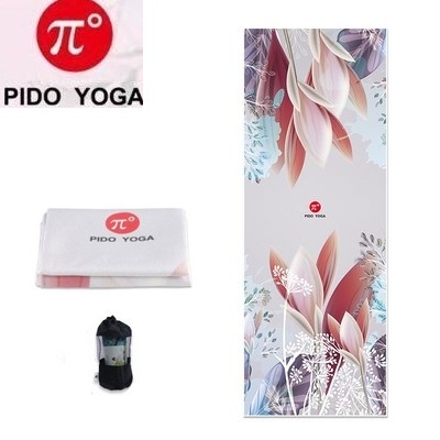 Khăn trải thảm tập YOGA Cao Cấp 3D Pido Bám Siêu Dính  - Tặng kèm túi đựng