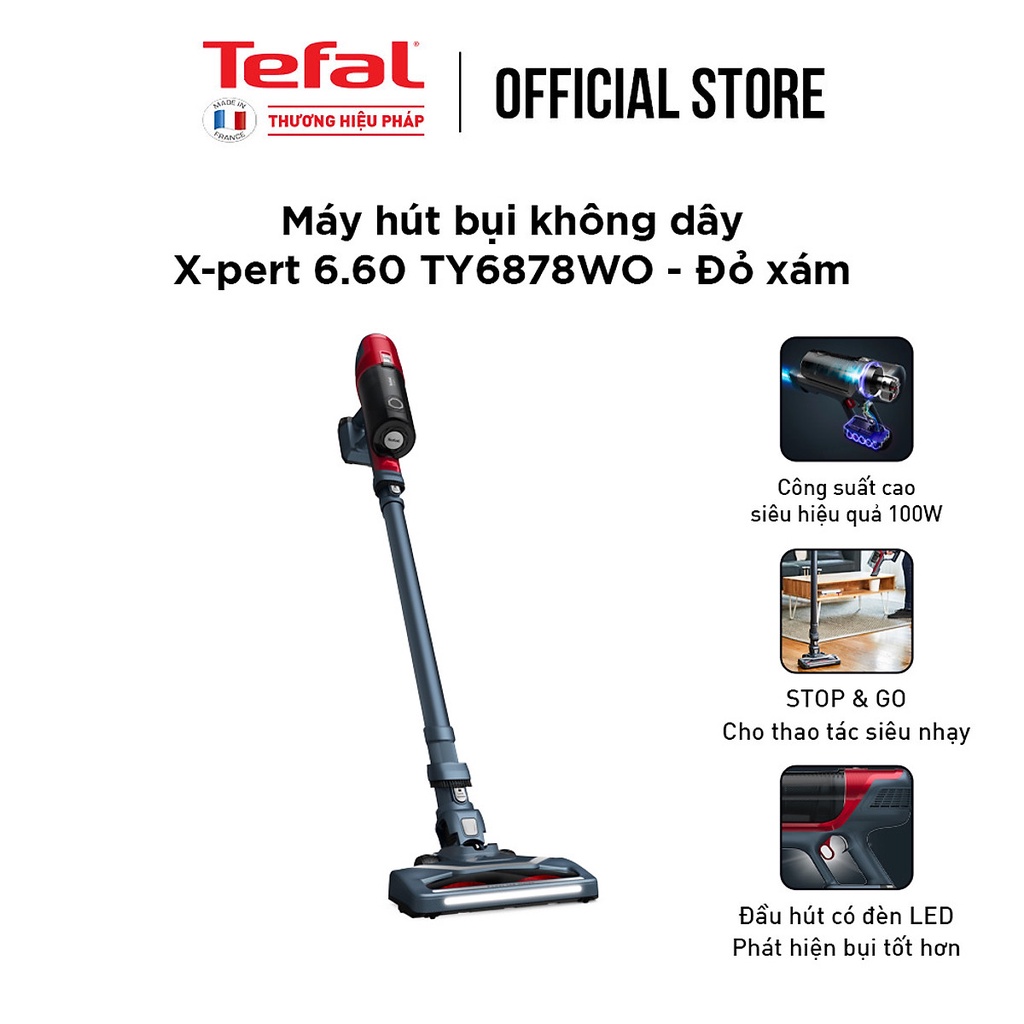 Máy hút bụi cầm tay Tefal TY6878WO - hút bụi giường nệm, ô tô - dùng pin - Thời gian hút đến 45 phút - Hàng chính hãng