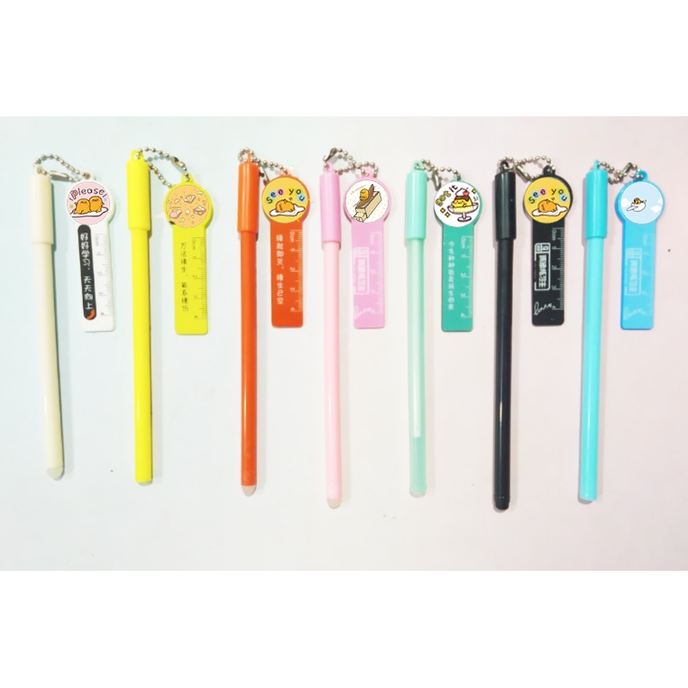 Bút trứng lười kèm dây treo BMCI34 bút gudetama cute dễ thương thần tượng idol hoạt hình