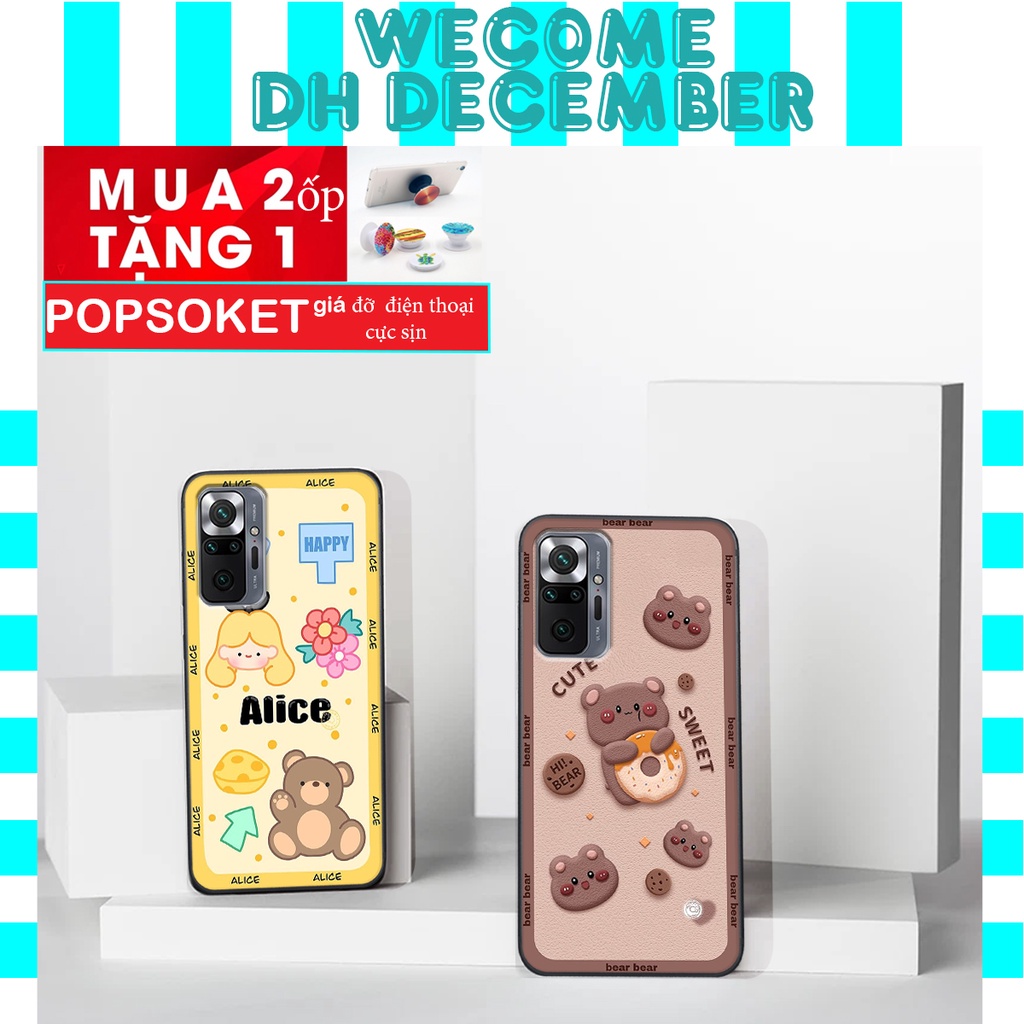Ốp lưng Xiaomi REDMI NOTE 10 PRO  in hình 3D gấu mới nhất - sang - chảnh - ĐẸP- BỀN