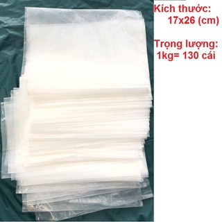 1 kg túi nilon PE kích thước 17x25cm tương đương 130 cái.