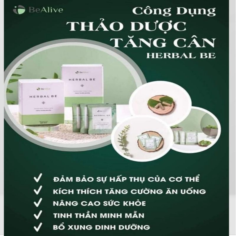 Tăng cân Herbal Be của BEALIVE Giúp Tăng 2-3 Kí Sau 15 Ngày