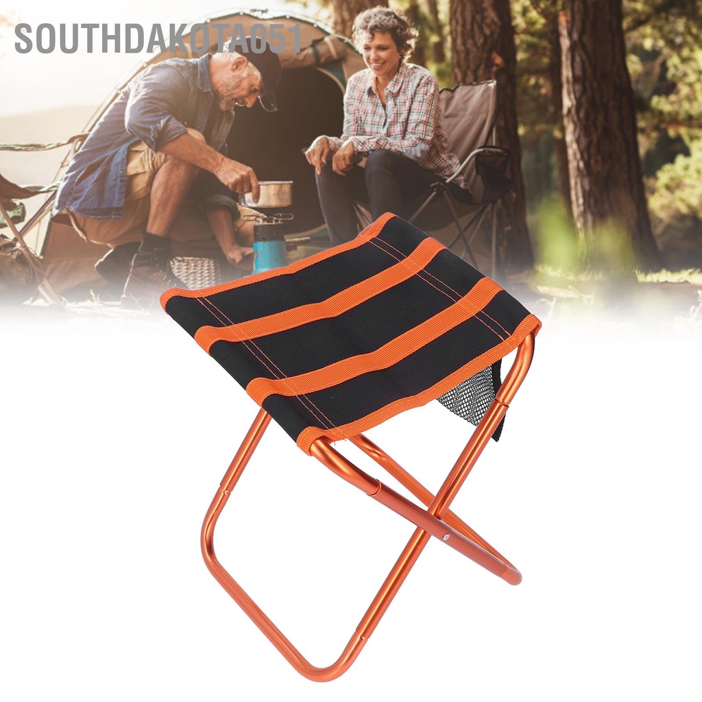 [Hàng Sẵn] Ghế gấp gọn mini di động Câu cá Cắm trại ngoài trời với Túi đựng Hợp kim nhôm 7075【Southdakota051】