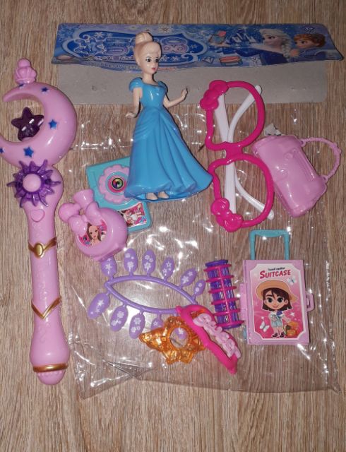 Sét Bộ đồ chơi trang điểm bằng nhựa kèm gậy có nhạc và đèn Led tặng kèm pin