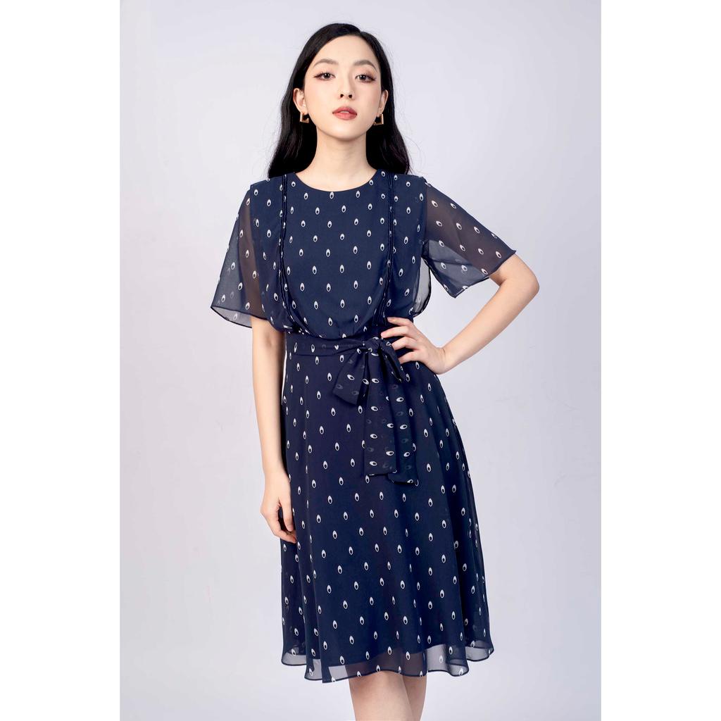 Đầm voan xòe, kèm dây đai eo MMOutfit M-DA000421198