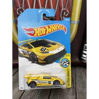 Xe mô hình đồ chơi cơ bản Hotwheels 1:64 - Lamborghini Huracan LP 620-2 Super Trofeo (vàng)