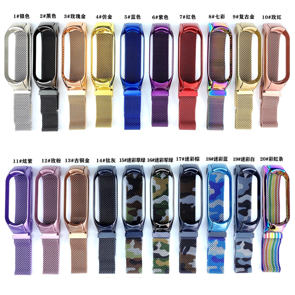 Dây Đeo Inox Milanese Khóa Nam Châm Cho Đồng Hồ Thông Minh mi band 7 Xiaomi mi band 6 / 5 / 4 / 3
