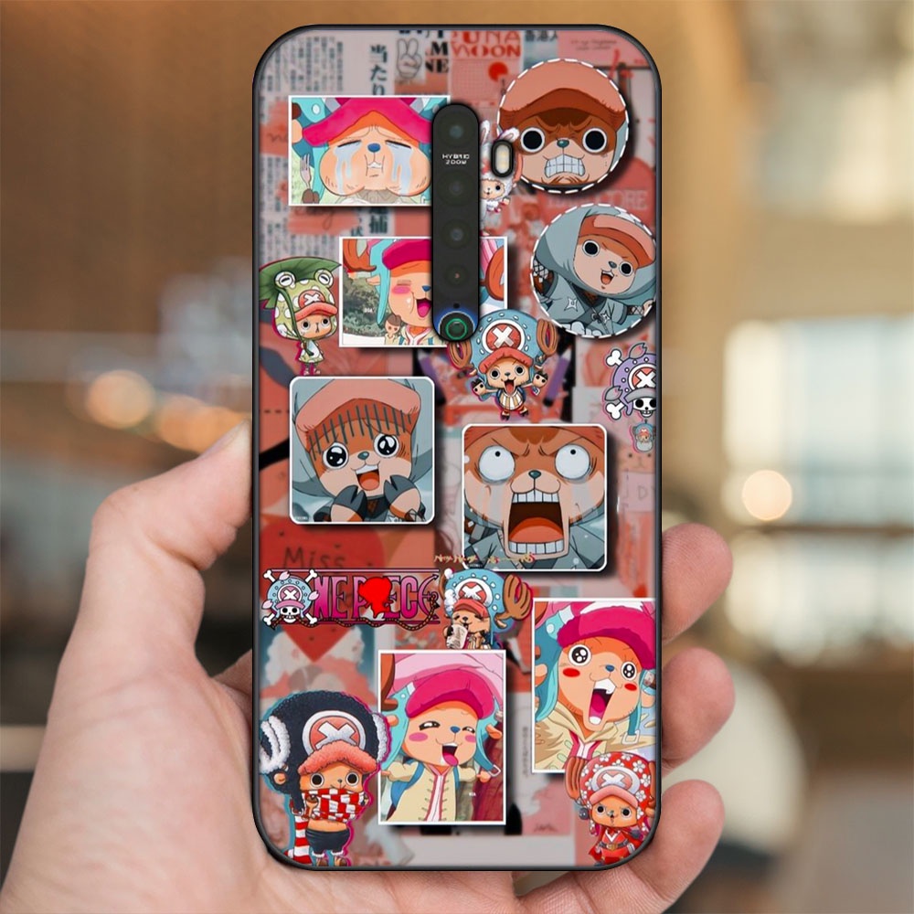 Ốp lưng Oppo Reno 2 viền đen in hình Chopper One Piece Đảo Hải Tặc
