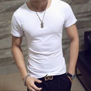 Áo thun nam body cổ tròn vải dày mịn, thoáng mát ( trắng )- Shop còn nhiều màu, khách lấy màu khác báo shop qua chats