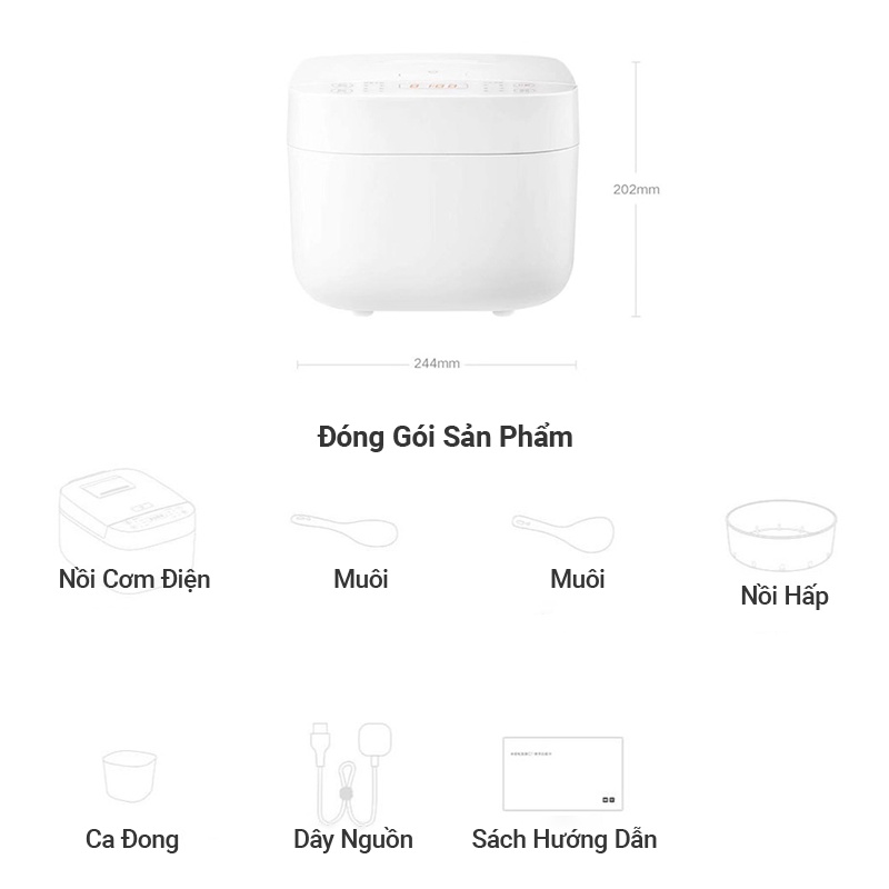 Nồi cơm điện thông minh Xiaomi 3L / Nhiều chế độ nấu / Sử dụng từ 2-4 người