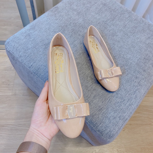 Giày búp bê da bóng phối nơ sang chảnh ( hàng đế đẹp) | BigBuy360 - bigbuy360.vn