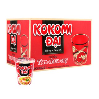 Thùng 24 ly mì Kokomi Đại tôm chua cay 65g
