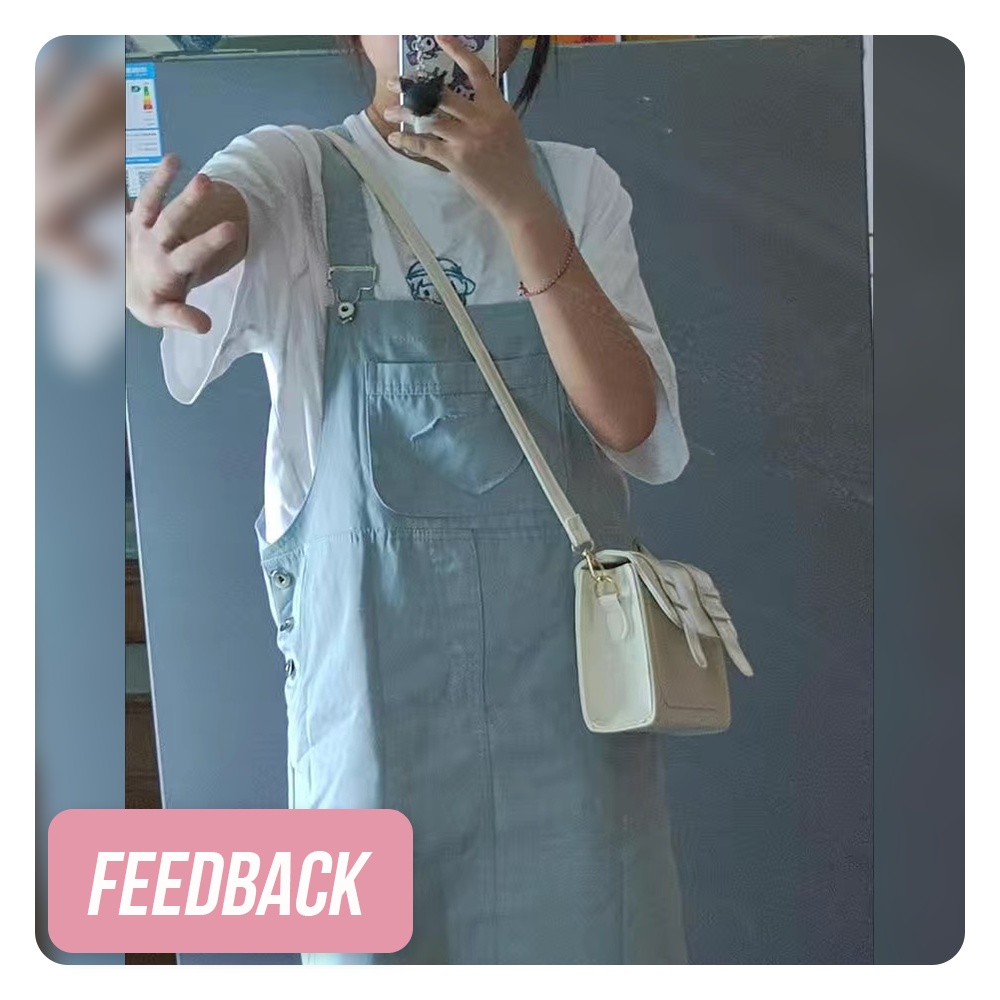 Váy yếm bò dáng suông chữ A thêu họa tiết trái tim hồng và xanh phong cách dễ thương đáng yêu V00079