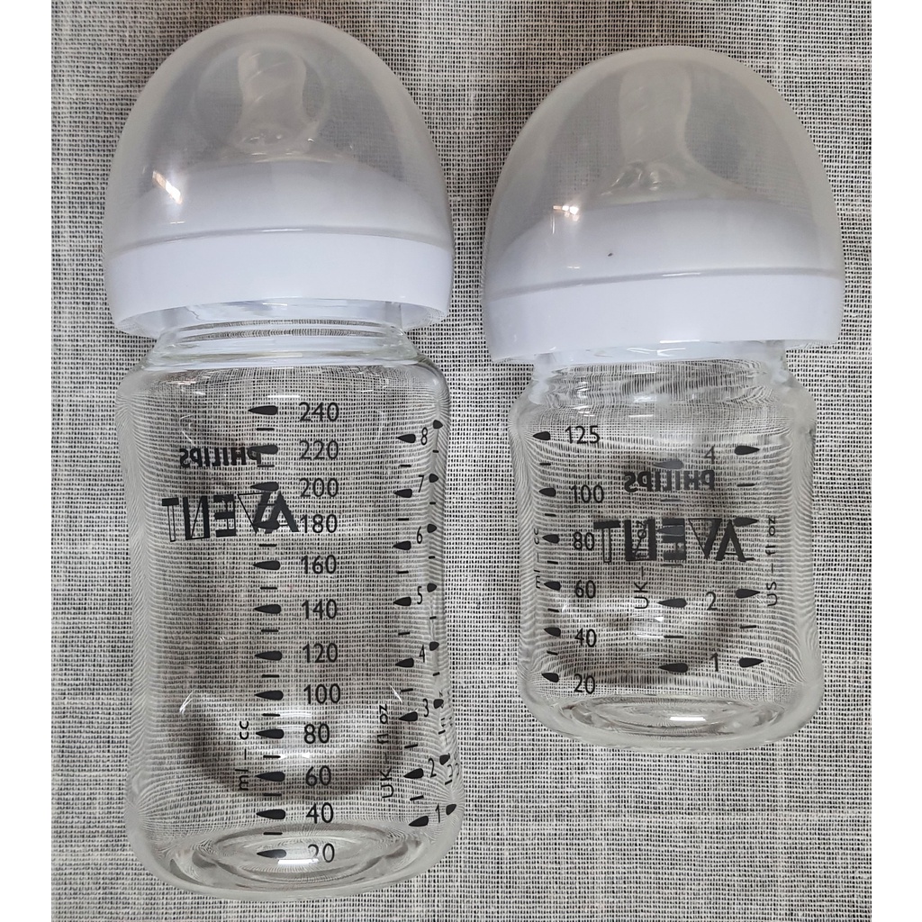 Bình sữa thủy tinh Phillips Avent Natural dáng classic 125ml, 240ml