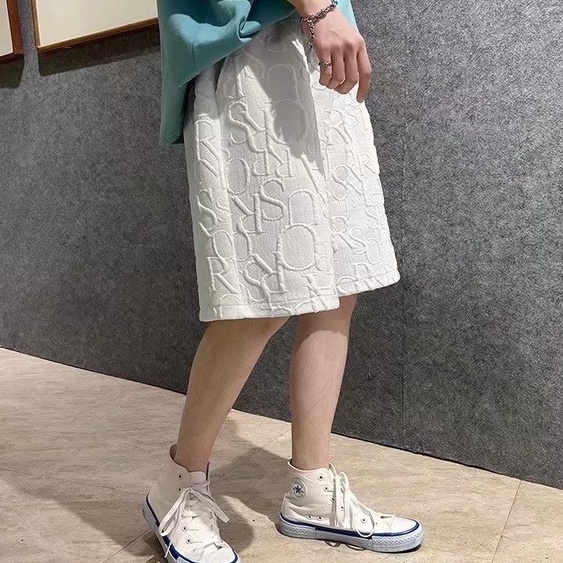 Quần Short Nam Ống Rộng Màu Trơn In Chữ Thời Trang Hàn Quần đùi trắng Quốc quần đùi thể thao nam quần đùi nam