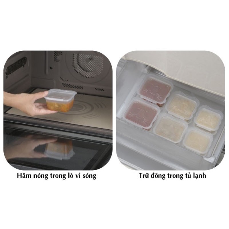 Set hộp chia thức ăn dặm Richell chính hãng, hộp trữ đông đồ ăn dặm, dashi cho bé SAMI KIDS