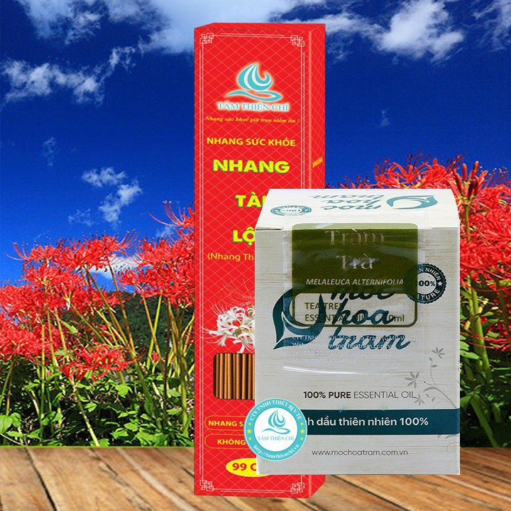 Tinh dầu TRÀM TRÀ MHT chai 10ml và 1 hộp nhang sạch từ THẢO DƯỢC TTC cam kết uy tín trên từng
