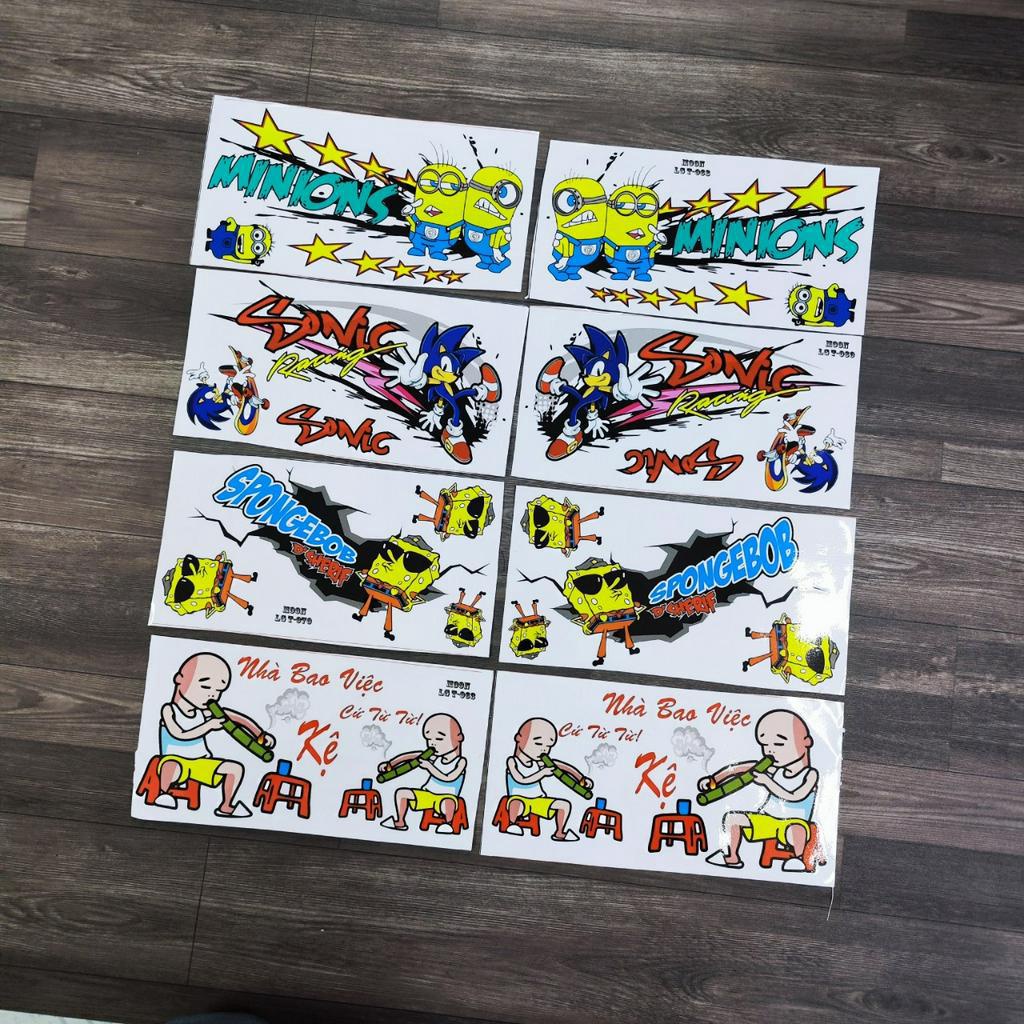 (GIÁ 2 MIẾNG) Bộ tem chế HOẠT HÌNH NHÀ BAO VIỆC - CỨ TỪ TỪ siêu chất siêu cá tính