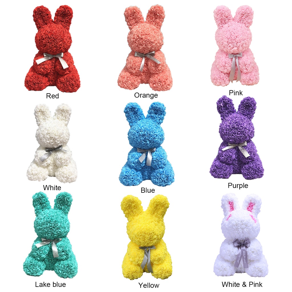 Búp Bê Thỏ Hoa Hồng 28cm Trang Trí Năm Mới / Đám Cưới / Đính Hôn / Lễ Tình Nhân 2023
