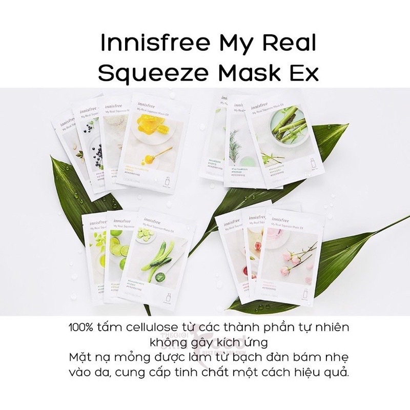 Mặt Nạ Giấy Innisfree My Real Squeeze Mask Chính Hãng Hàn Quốc 20ml