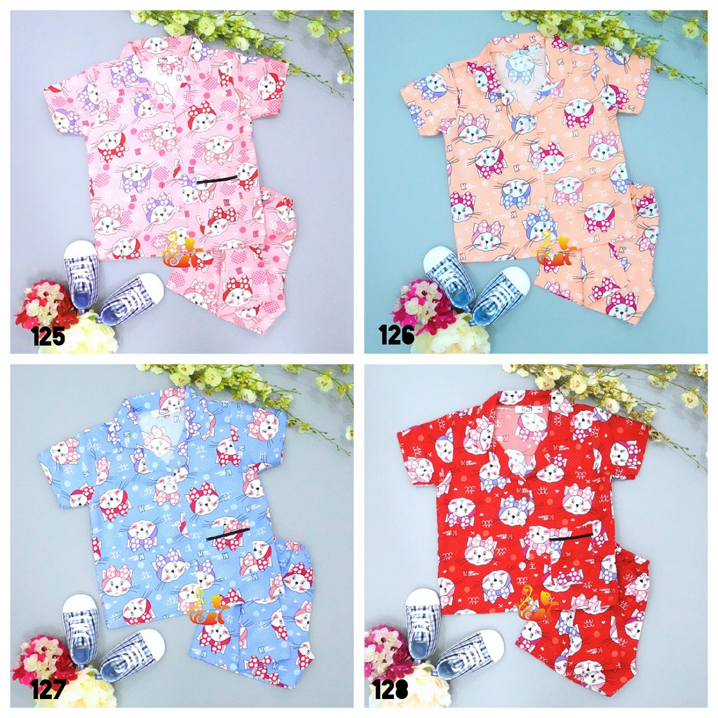 Size số 4 - Đồ Bộ Mặc Nhà &quot;Quần Đùi&quot; Pijama Kate Thái - Cho Bé 13 - 17kg. Từ 2 tuổi - 4 tuổi(Phần 7)