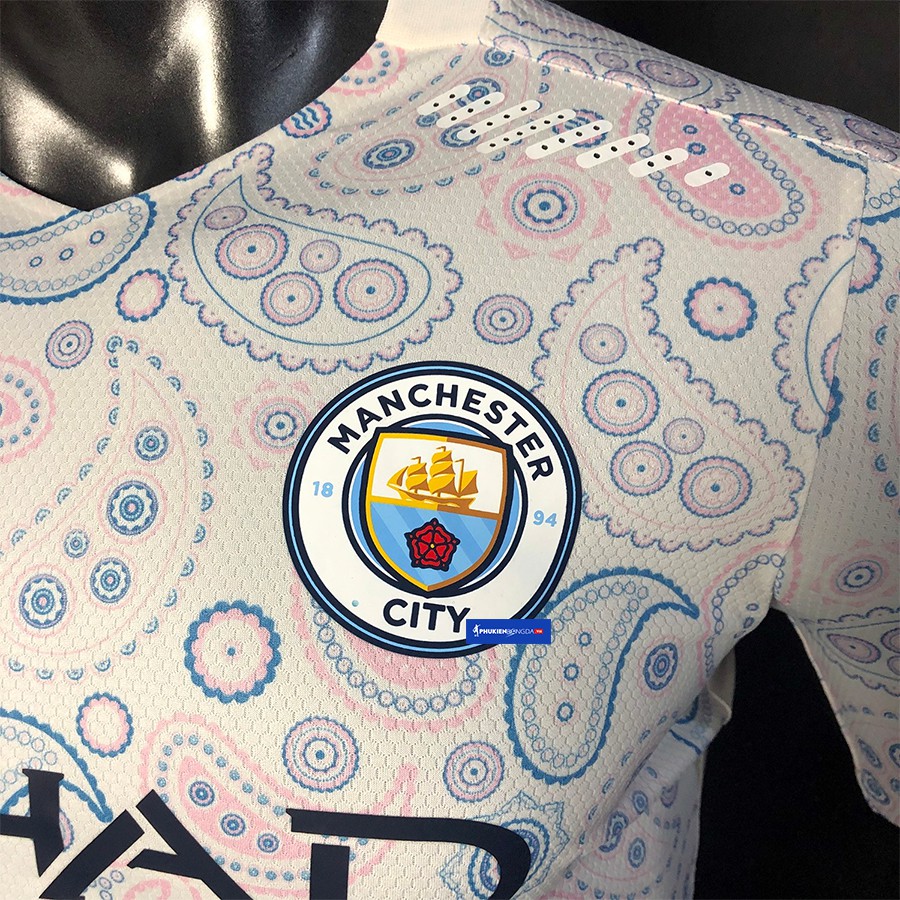 【Bodyfit Player】Áo Manchester City trắng mẫu 3 sân khách 2020-2021, áo Man City sân khách 2021 trắng mẫu 3 SF ❝Thái Lan❞