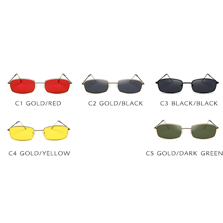 【HENGHA】【READY STOCK】Korean Design Retro Candy Color Small Metal Frame Sunglasses Women/Men