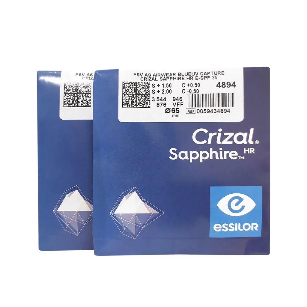 Tròng kính Poly Crizal Sapphire HR ngăn ánh sáng xanh và UV với E-SPF35